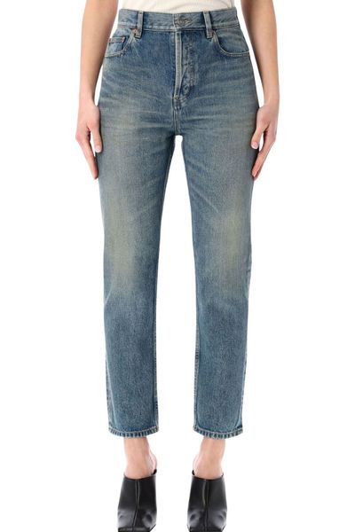 Saint Laurent 90'S High-Rise Cropped Slim Jeans