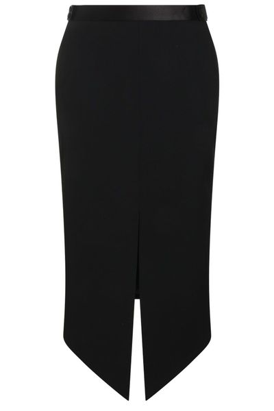 Tom Ford Satin Trim Split-Hem Skirt