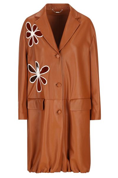 Fendi Floal Cut-Out Detailed Overcoat