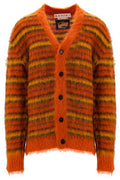 Marni V-Neck Striped Knit Cardigan
