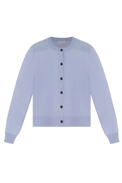 Burberry Check-Detailed Crewneck Cardigan