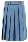 Miu Miu Pleated Denim Skirt