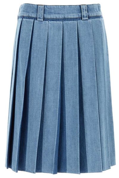 Miu Miu Pleated Denim Skirt