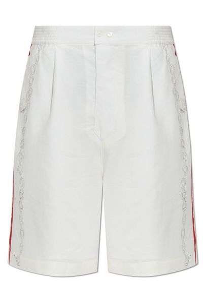 Jacquemus Chain-Print Side-Stripe Shorts