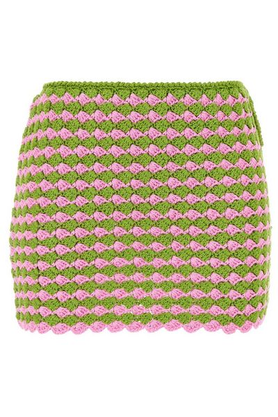 Prada Two-Toned Crochet Mini Skirt