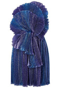 Alberta Ferretti Pleated Ruffled Mini Dress