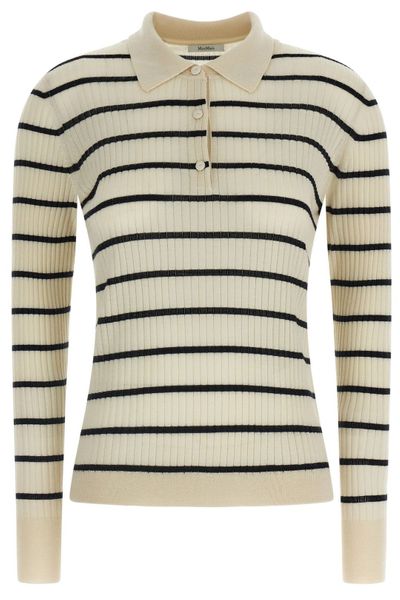 Max Mara Striped Knitted Polo Shirt