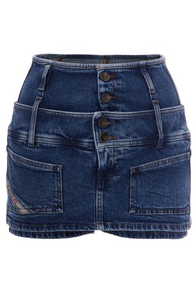 Diesel Double Waist Denim Mini Skort