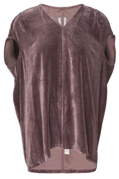 Rick Owens V-Neck Velvet Blouse