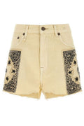 R13 X-BF Bandana Appliqué Denim Shorts