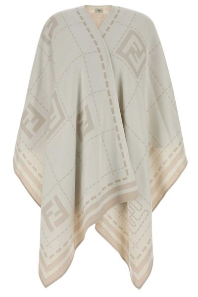 Fendi Macro Check Embroidered Cape