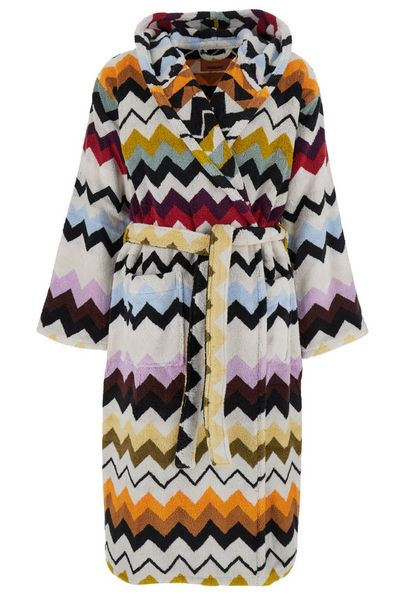 Missoni Home Zig-Zag Pattern Hooded Bathrobe