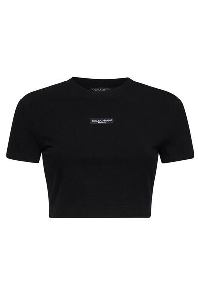 Dolce & Gabbana Logo Patch Cropped T-Shirt