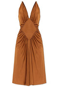 Versace Ruched Satin Midi Dress