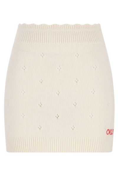 Chloé Logo Embroidered Knitted Mini Skirt