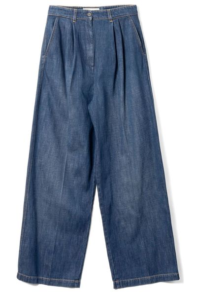 Lanvin Logo Patch Wide-Leg Jeans