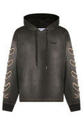Off-White Frayed Detailed Drawstring Hoodie