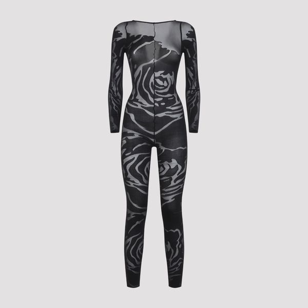 Wolford Rose Shadow Sheer Catsuit Jumpsuit