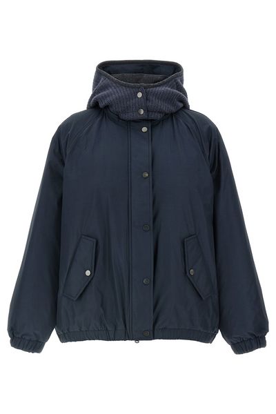 Brunello Cucinelli Knitted Hooded Down Jacket