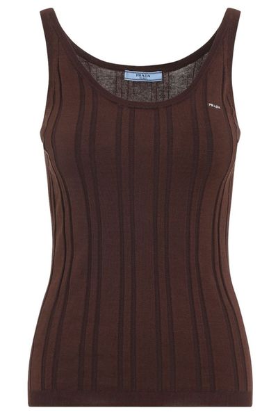 Prada Ribbed-Knit Tank Top