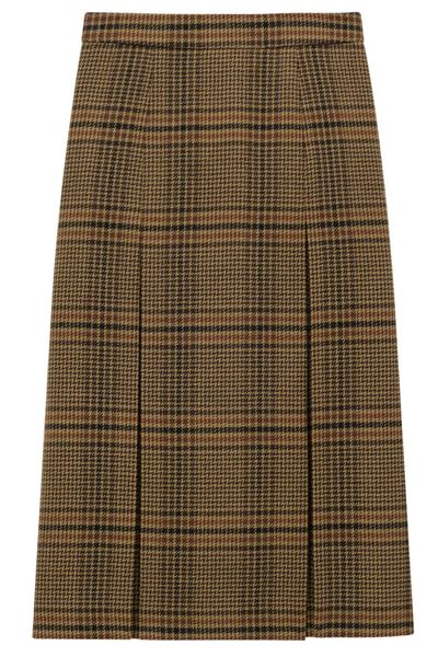 Saint Laurent Pleated Midi Skirt