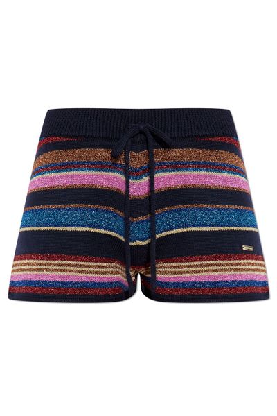 Dsquared2 Lurex Thread Striped Knitted Shorts