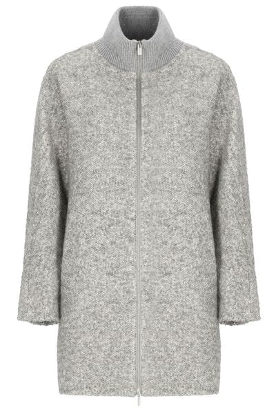 Peserico Ribbed Collar Zip-Up Coat