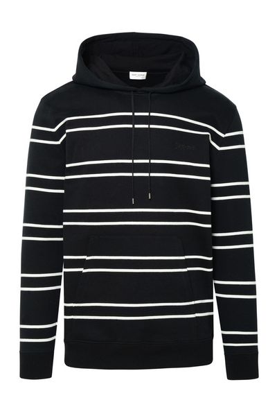 Saint Laurent Stripe Detailed Drawstring Hoodie