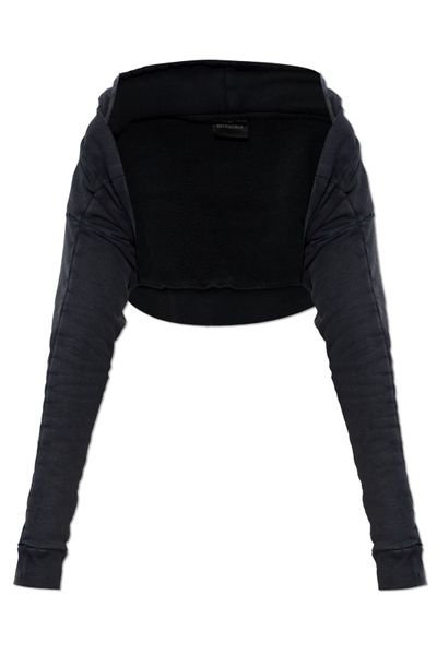 Balenciaga Ruched Cropped Hoodie