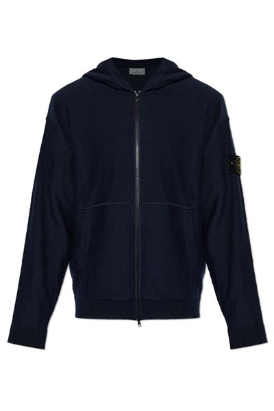 Stone Island Logo Patch Zipped Hoodie
