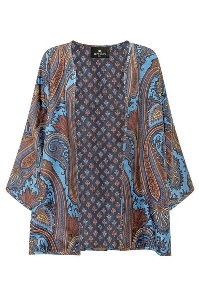Etro Paisley Printed Open-Front Cape