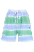 MSGM Striped Tie-Dye Jersey Shorts