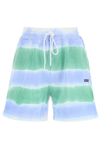 MSGM Striped Tie-Dye Jersey Shorts