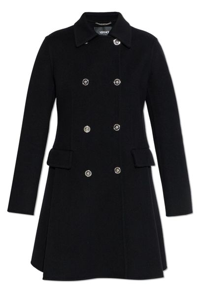 Versace Double-Breasted A-Line Coat