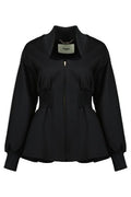 Fendi Peplum Hem Square-Neck Jacket