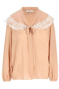 Chloé HT38 Lace Trim Tie-Neck Blouse