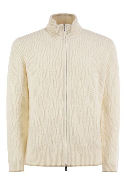 Fedeli Full Zip Cable Knit Cardigan