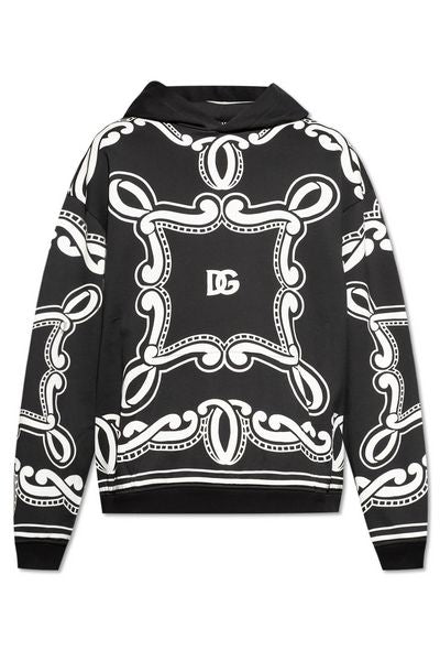 Dolce & Gabbana Bandana Printed Drop Shoulder Hoodie
