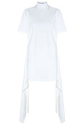 Alaïa Draped-Hem Short-Sleeve Dress