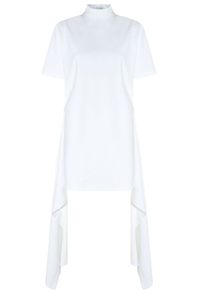 Alaïa Draped-Hem Short-Sleeve Dress