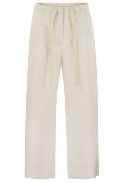 'S Max Mara Argento Drawstring Wide Leg Trousers