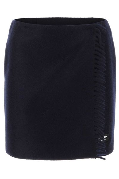 Prada Scarf-Style Fringed Mini Skirt