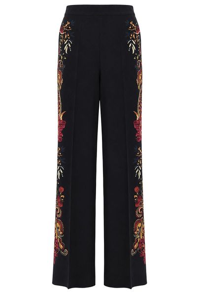 Etro Side Embroidered Wide-Leg Pants