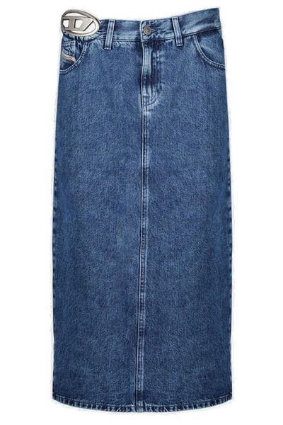 Diesel De-Skye-S1 Denim Midi Skirt