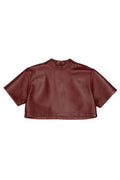 Balenciaga Leather Cropped T-Shirt