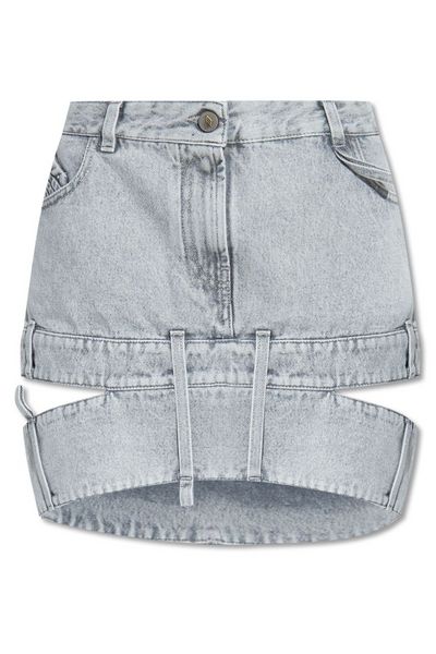 The Attico Cut-Out Mini Denim Skirt