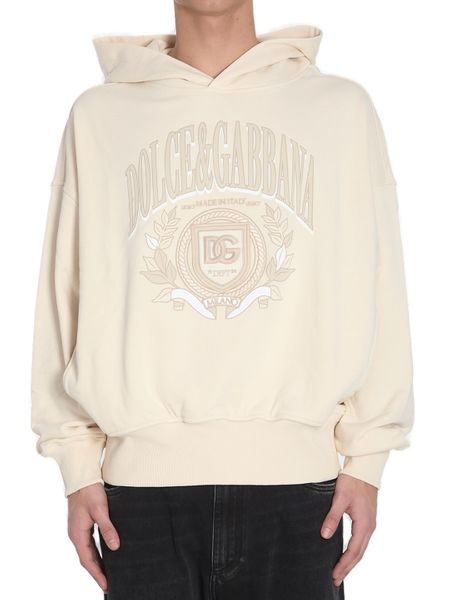 Dolce & Gabbana Logo Embroidered Jersey Hoodie