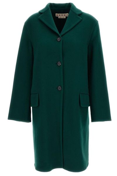 Marni Logo Embroidered Single-Breasted Coat