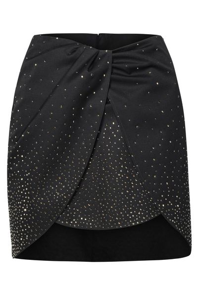 Off-White Embellished Pleated Mini Skirt