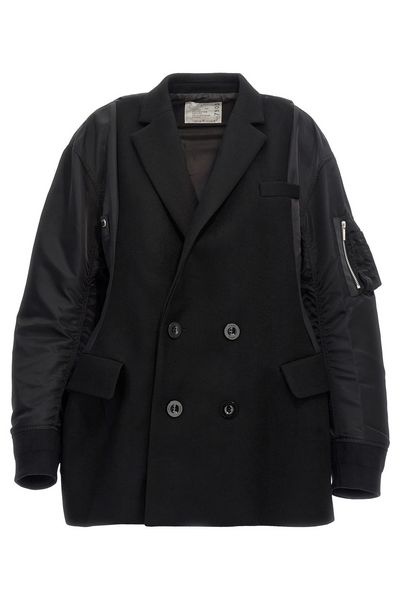 Sacai Double Breasted Panelled Bomber Jacket